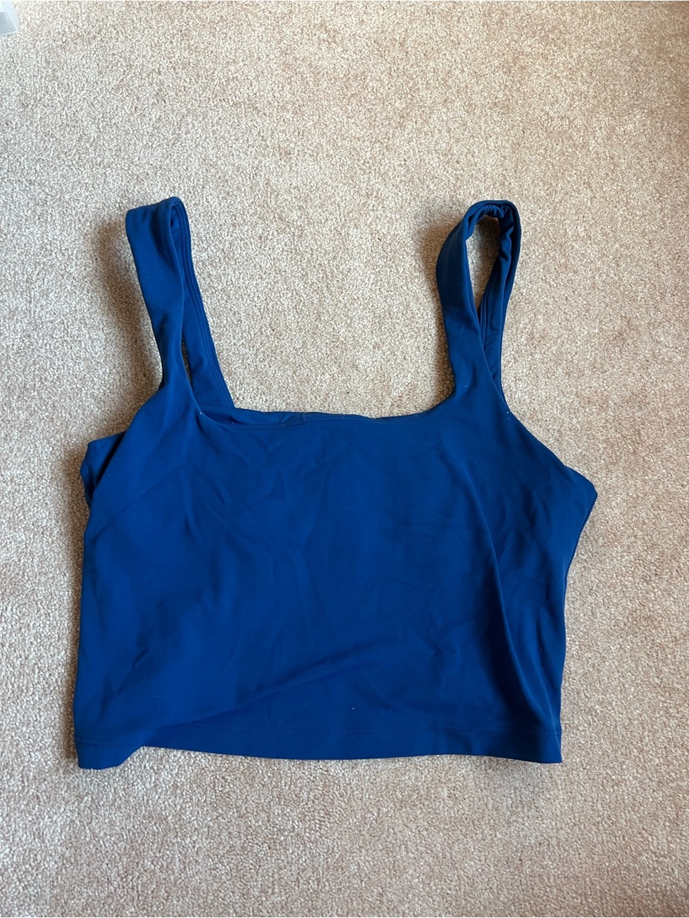 Classic Square-Neck Blue Crop Tank Top - Athleta